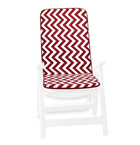 Cojín suave para silla Zig Zag de jardín, interior y exterior, mod. Ibiza, 11 l, color rojo