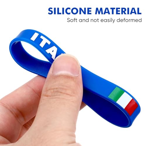 CFEWV 6 Stück Italiana Silikon Armbänder, Italiana Armband, Fanartikel Robuste Armband Mit Italiana Flagge, Sportarmbänder Wm, Für Fan Supporter Fußball Athletics Italy Souvenirs (D)