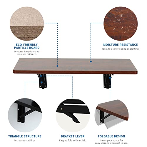Zytty Wall Mounted Desk Table Folding Table Desk Wall Desk Fold Down, Drop Leaf Tables For Small Spaces, 23.6"X15.8" #TOP2