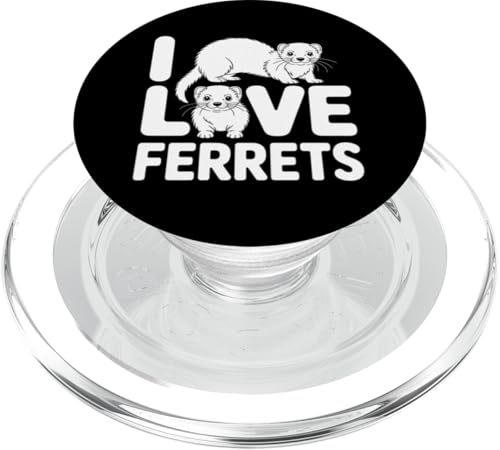 Diseño lindo para amantes de las mascotas I Love Ferrets PopSockets PopGrip para MagSafe