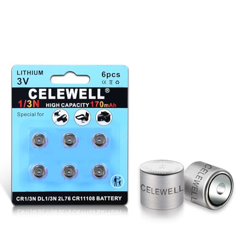 CELEWELL 6 Pack DL1/3N CR1/3N 3V Lithium Battery 170mAh7-Year Warranty