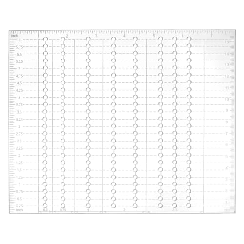 BENECREAT Plantilla de Colocación de Remaches, Guía de Marcado de Remaches de 3mm, Plantilla de Acrílico Transparente para Pulseras, Cinturones Y Accesorios de Costura., 20.1x16.1cm
