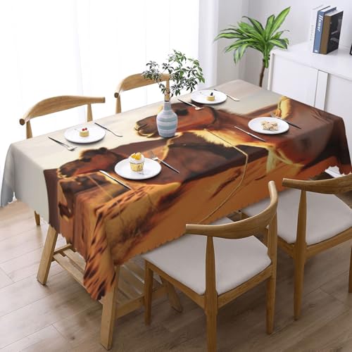 Nappe rectangulaire lavable Rest chameaux 137x183 cm pour table de style rustique - 3