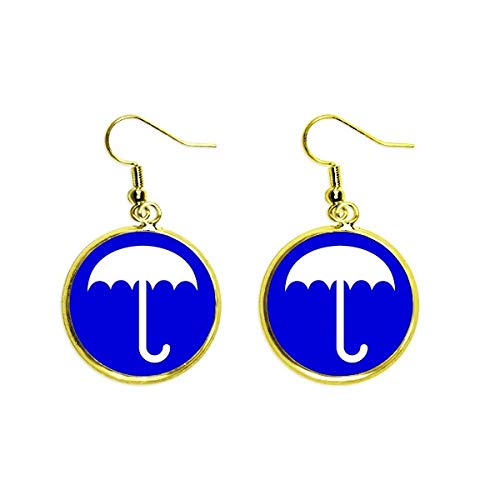 Pendientes de gota con señal de lluvia azul para looks urbanos de mujer