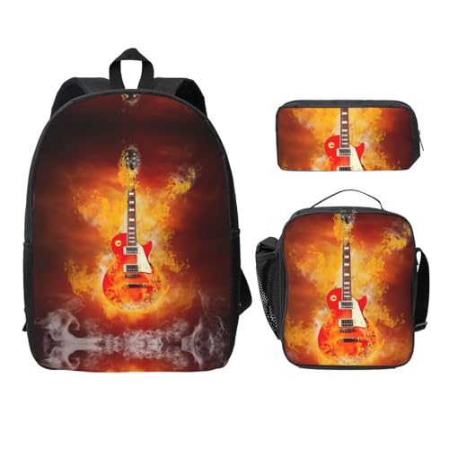 Sac à dos collège guitare rock EdWal ensemble 3 pièces léger pour transporter les livres