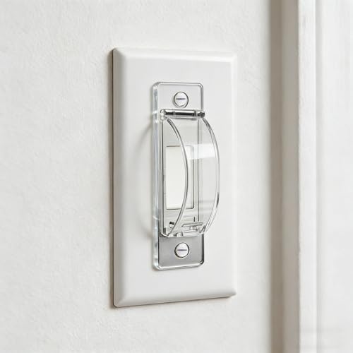 Image of ZEFTV 2 Pack Toggle Light Switch Cover Guard Child Proof Wall Light Switch Lock Protects Your Lights from being Accidentally Turned On or Off by Children and Adults, Clear