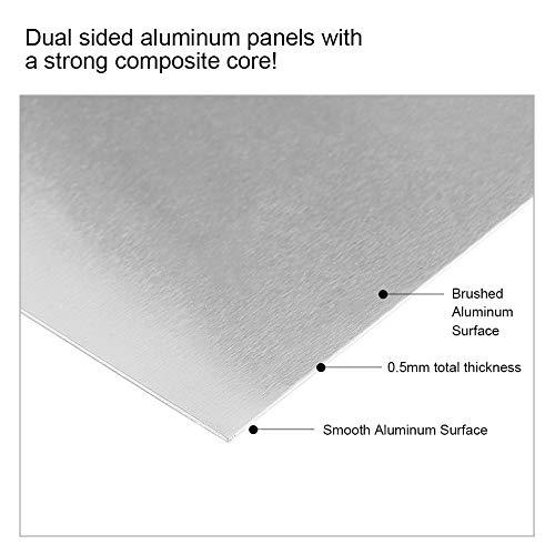 BENECREAT 10 STKS 18x13 cm Aluminium Panel Plaat met Beschermende Film Zilver Aluminium Oefenbladen voor Sieraden Maken… - Image 3