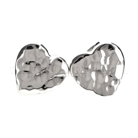 Hammered Silver Heart Stud Earrings Cover