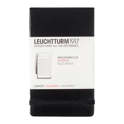 LEUCHTTURM1917 A6 Pocket Notepad, Black Cover