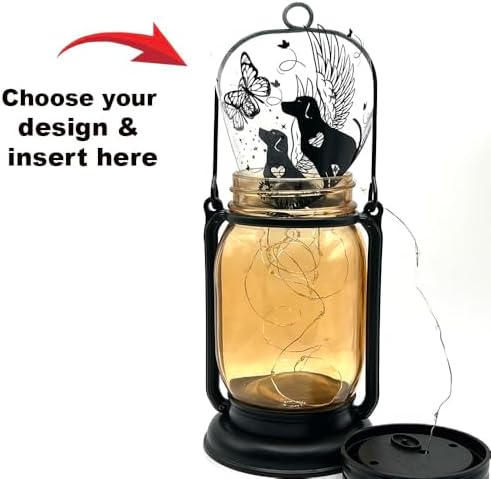 iHeartDogs Mason Jar Lantern Solar Light with 10 Seasonal Dog & Cat Inserts - 3