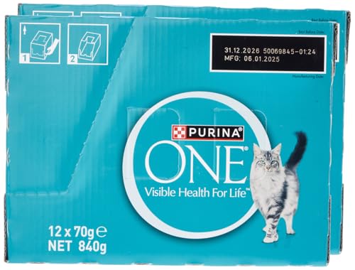 Purina One Wet Cat Food for Healthy Adult Cats with Ocean Fish (70g x 24)