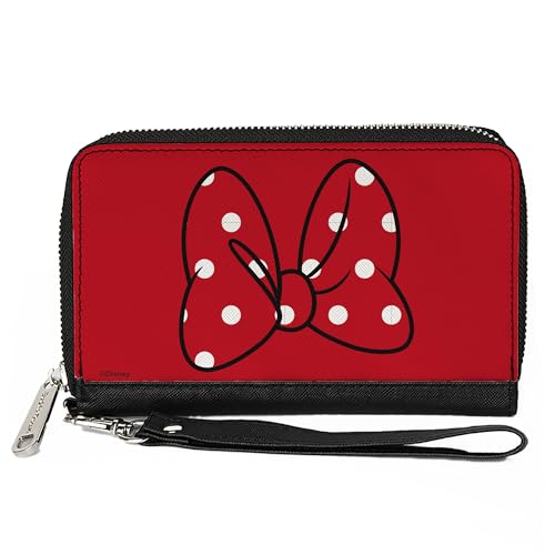 Buckle-Down Women's PU Zip Around Wallet Rectangle-Minnie Mouse, 7.5