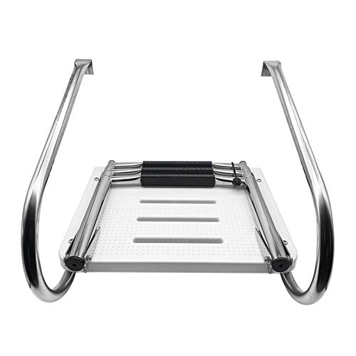 Escalera de piscina telescópica plegable con 3 peldaños y plataforma ABS miniatura 5