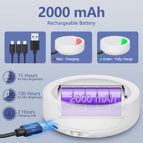 Image of Picture Lights for Wall, 2000mAh Rechargeable Battery Magnetic Poster Lights with 2 Color Modes&13 RGB, Dimmable Timer Painting Light, Wall Decor Light for Art Display and Picture