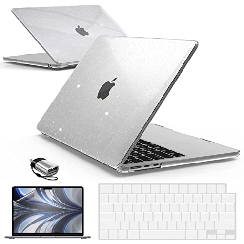 IBENZER Compatible with MacBook air 13 inch Case 2026 2025 2024 2023 2022 M4 A3240 M3 A3113 M2 A2681, HardShellCase w/KeyboardCover ScreenFilm Type-C for Mac air 13.6', Star Clear, KK-S-CL+2TC