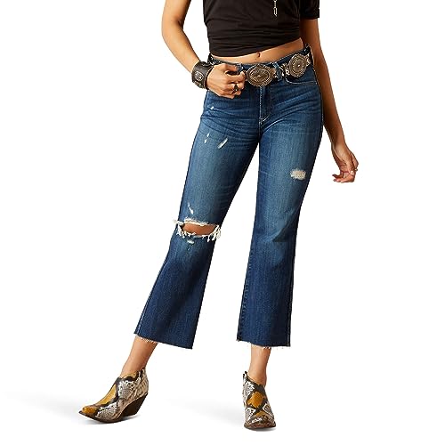 ARIAT High-Rise Caroly Flare Crop Jeans in Athena
