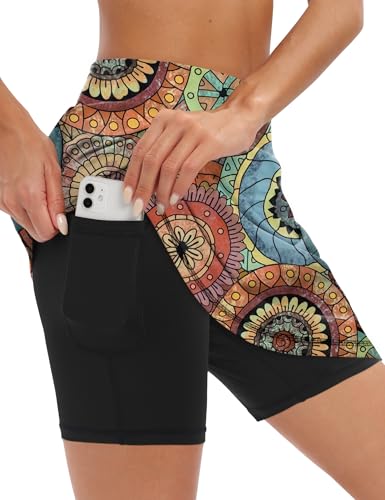 Image of LouKeith 19 inch Knee Length Skorts Skirts for Women Tennis Skirts Athletic Golf Skorts Casual Workout Skirt with Shorts Pockets