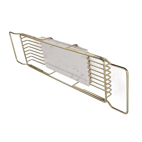Elegante Vassoio Portaoggetti Estensibile Per Vasca Da Bagno - Design Di Alta Qualità Per Bagni Rilassanti, Contiene Libri, Bevande, Tablet E Telefoni. Ideale Per Gli Amanti Della Spa E Della Cura Di