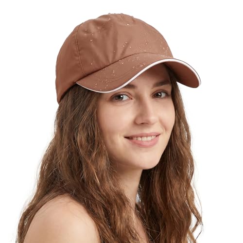 Image of Mens Waterproof Baseball Cap Womens Rain Hat Quick Dry Running Hat with Sweatband Outdoor Golf Breathable Sports Cap