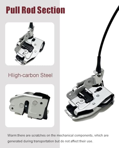 Image of Left Driver Side Rear Door Upper and Lower Latch & Cable, Compatible with 2004-2008 Ford F-150 Extended Cab, Replaces 8L3Z-18264A01-B, 6L3Z-18264A01-B