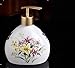 Produktbild Seifenspender,Voller Frühling Muster Hand Seifenspender, 440 Ml Countertop Hand Lotion Lotion Pumpe Flaschen, Behälter, Nachfüllbar Liquid Hand Sanitizer Seife Glas, Keramik Dusche Dispenser Für