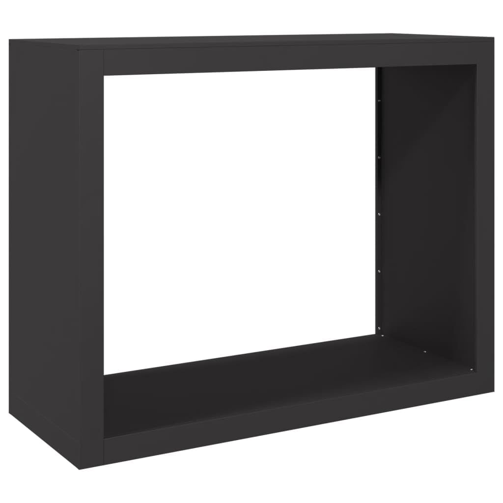 Stojak na drewno opałowe stal czarna 100 x 40 x 80 cm