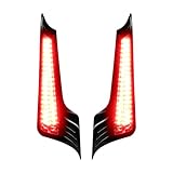 FACAILAHA Chrome Fasica Panel Insert LED Tail Lights Motorcycle Brake Taillights Integrated Turn Signals for Harley Touring Road Glide Street Glide Road King Special (Black)