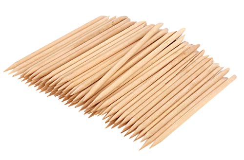 PROFICO 50 Stück Holzstäbchen | Orange Holz Sticks | Nagelhautschieber für Maniküre Pediküre | Manikürstäbchen Nagelhautpflege Cover