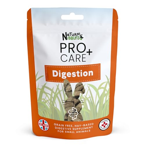 Natural Nibbles ProCare+ Digestion 120g | 100% Natural Supplement for Rabbits, Guinea Pigs, and Small Pets, Herbal Biscuit Treats, Rich in Dietary Fibre, Grain Free, Manufactured in the UK