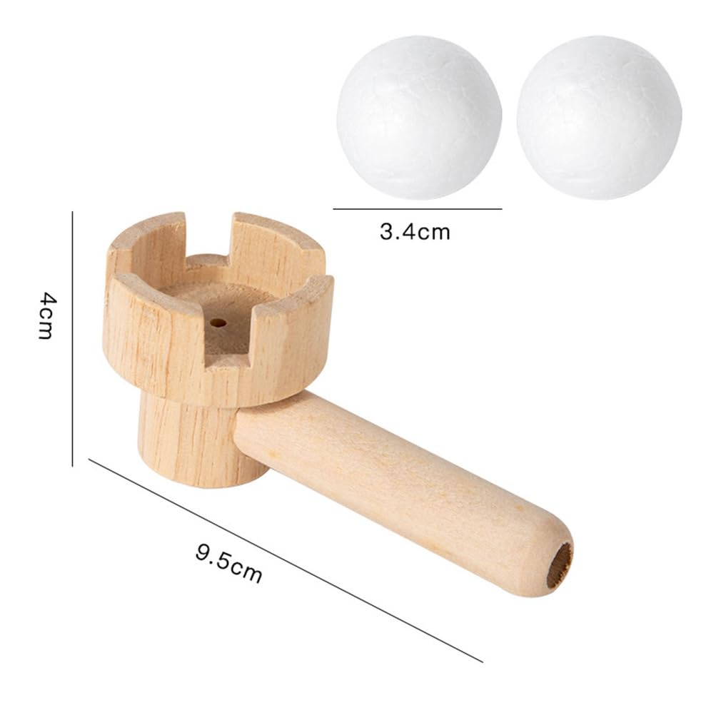 Gioco della Pallina Galleggiante in Legno, Giocattolo Classico a Soffio | Giocattolo per l'allenamento della concentrazione, giocattolo educativo scientifico, giocattolo di attività