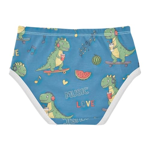 Cartoon Dinosaurs Music Blue Panties for Girl Toddler Underwear Floral Cotton Flower Kids Undies Briefs 2t2