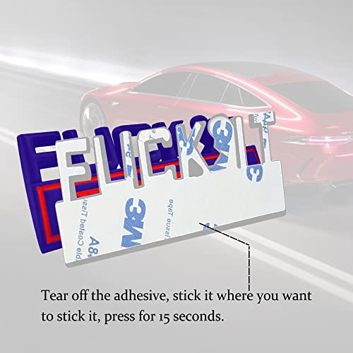 Image of Fuck IT Edition Emblem, Car Exterior Emblems Badge 3D Sticker Decal, Fuck-IT Edition Emblem 3D Fender Badge Decal, 3D Fender Badge Decal Car Truck Replacement, Fit for All Cars (Blue Red)