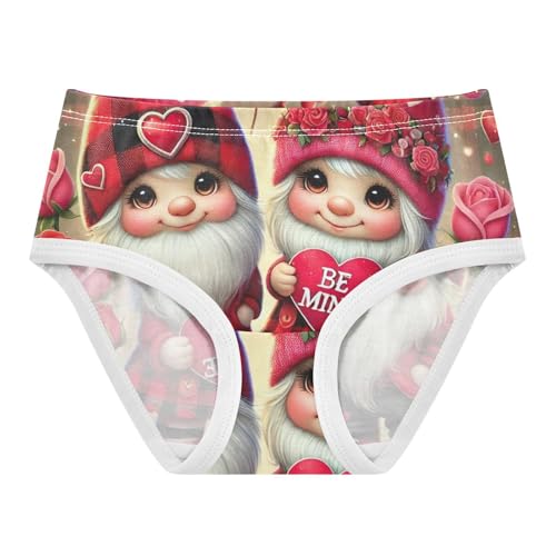 Fun Print Toddler Underwear Custom 2t Cotton Panties for Girl Lovely Valentine Gnome Pink Kids Undies Briefs