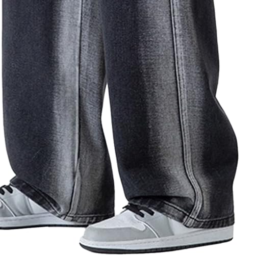 Baggy Jeans for Men Plus Size Jeans Drawstring Loose Fit Cargo Denim Pants Hip Hop Wide Leg Joggers2