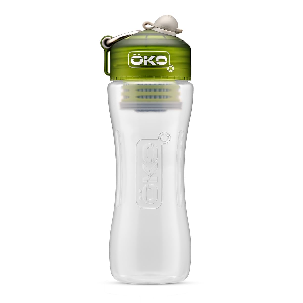 ÖKO H2O Filtration Water Bottle with Advanced Electro-Adsorption Filter, Portable Water Filter Bottle for Travel, Hiking & On The Go, BPA-Free Reusable Bottle, Long Lasting 100 Gallon Filter, 22 Oz