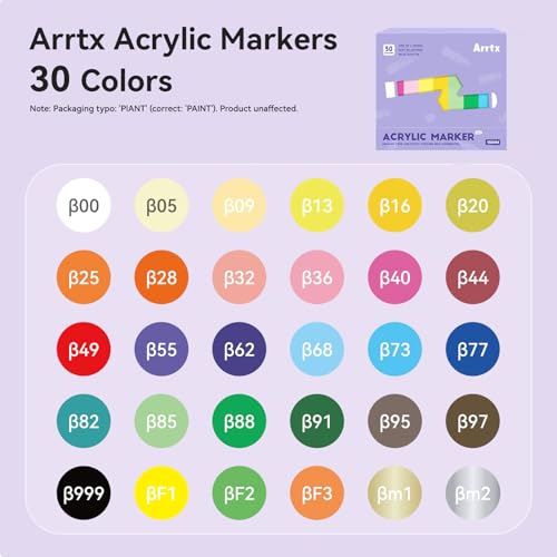 Arrtx 30 Color Acrylic Jumbo Markers 15mm Jumbo Felt Tip, Acrylic Paint Pens for Rock Painting, Stone, Glass, Easter Egg, Wood and Fabric Painting-Acrylic Markers DIY Crafts Making Art Supplies image 12