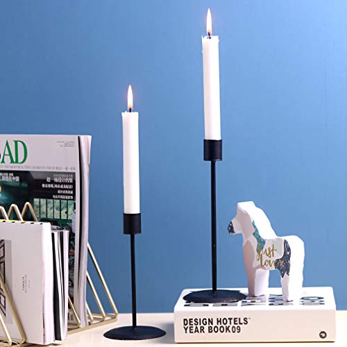STKYGOOD Candle Holders for Candlesticks Christmas 2 PCS Candle Holders for Pillar Candles Candle Holders for Long Candles for Living Room/Dinning Room Table Decoration (Black)