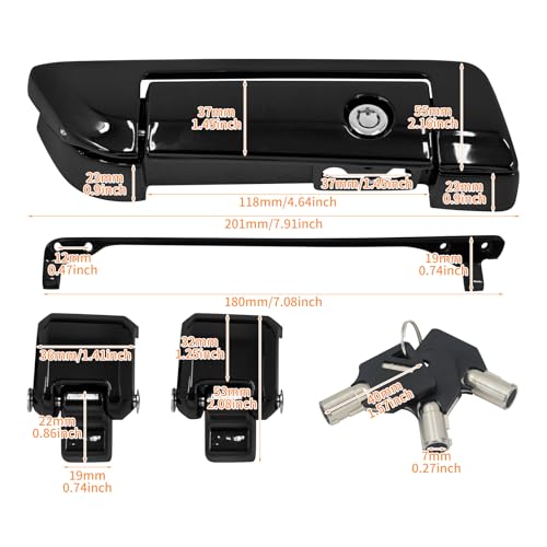 Tour Trunk Latches Kit para Harley Touring Road King Street Glide Electra Glide 2014-2025 Negro miniatura 6