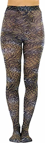 Image of ToBeInStyle Women's Vibrant Multicolor Animal Print Pantyhose Assorted Hosiery