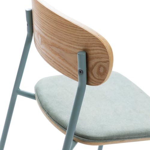 Tabourets de bar confortables aigue-marine Ridila dossier bois anti-mal de dos - 7
