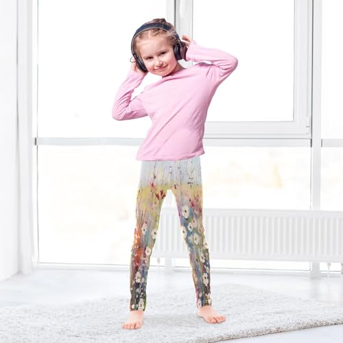 Toddler Girls Leggings Printed Yoga Pants Leggings Painting Daisy for Kids4