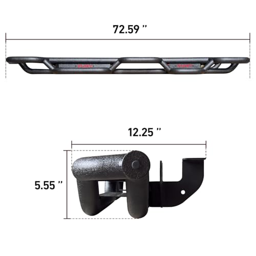 Estribos laterales negros antideslizantes para Jeep Wrangler 2018-2026 miniatura 3