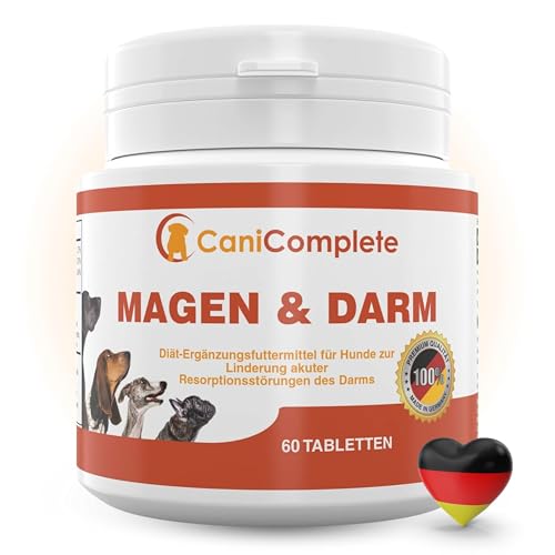 CaniComplete - Magen und Darm. Durchfall Tabletten. Verdauungshilfe für Hunde und Katzen. Bei Resporbtionsstörungen des Darms oder nach Wurmkuren - mit Bentonit