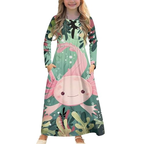 Xhuibop Dresses Girls Long Sleeve Dress Kids Party Dress Fall Dress for Girls