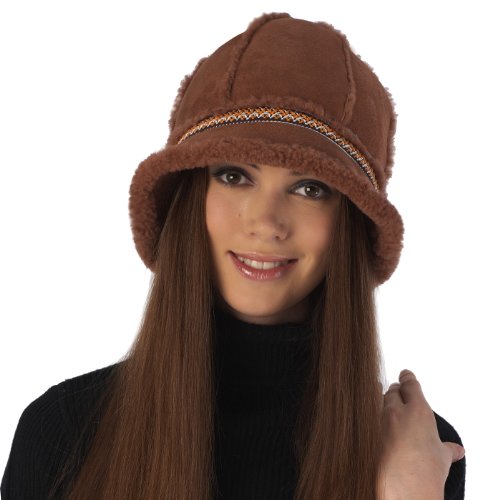 Genuine Sheepskin Shearling Bucket Hat for Women