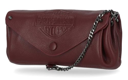 Harley-Davidson Women's Bar & Shield Leather Flap Crossbody Purse - Oxblood2
