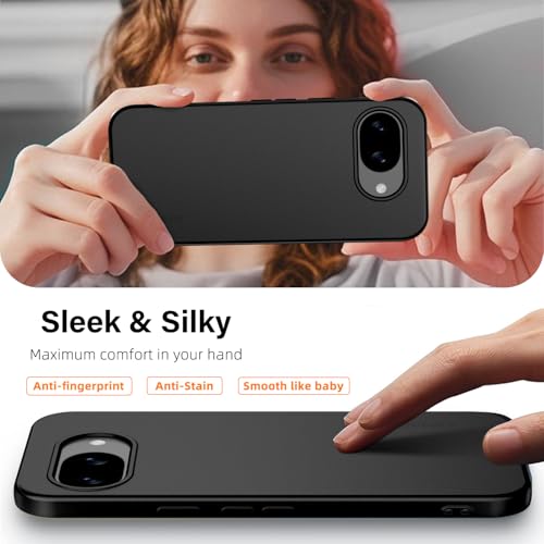 Image of X-level for Google Pixel 10A Case Slim Fit Soft Flexible TPU Phone Cover, Ultra-Thin Light Matte Finish Coating Back Anti-Scratch Shockproof Case for Google Pixel 10A, Black