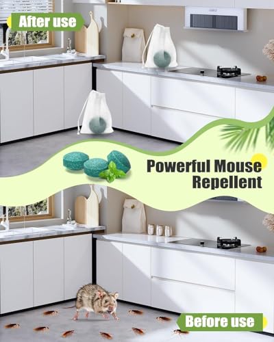 Image of Gospire Rat Repellent For Car & Home Repel Mice & Rats Protect Wires in Car, No Kill Only Repels Home Indoor Outdoor, Garden Patio Garage Rat Controller Pills (Pack of 1, 10 Tablets)