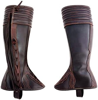 Unisex Soft Leather Leg Protector Horse Chaps Half Chaps Zip-Up Pair Child-Adult Size in Variation, Image, Description, C37