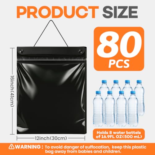 Image of 80 Count Hanging Car Trash Bags, Disposable Leak-proof Garbage Can for Car